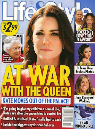 Illustration for article titled This Week in Tabloids: Kate & Queen Locked in Flaming Hell-War of Egos